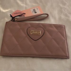 Juicy Couture Dusty Blush Quilted Diamond Faux Leather Wristlet NWT